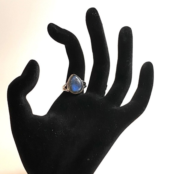 Labradorite Sterling 925 Ring Size 9 Artisan Flaw chip on the side - Picture 11 of 16